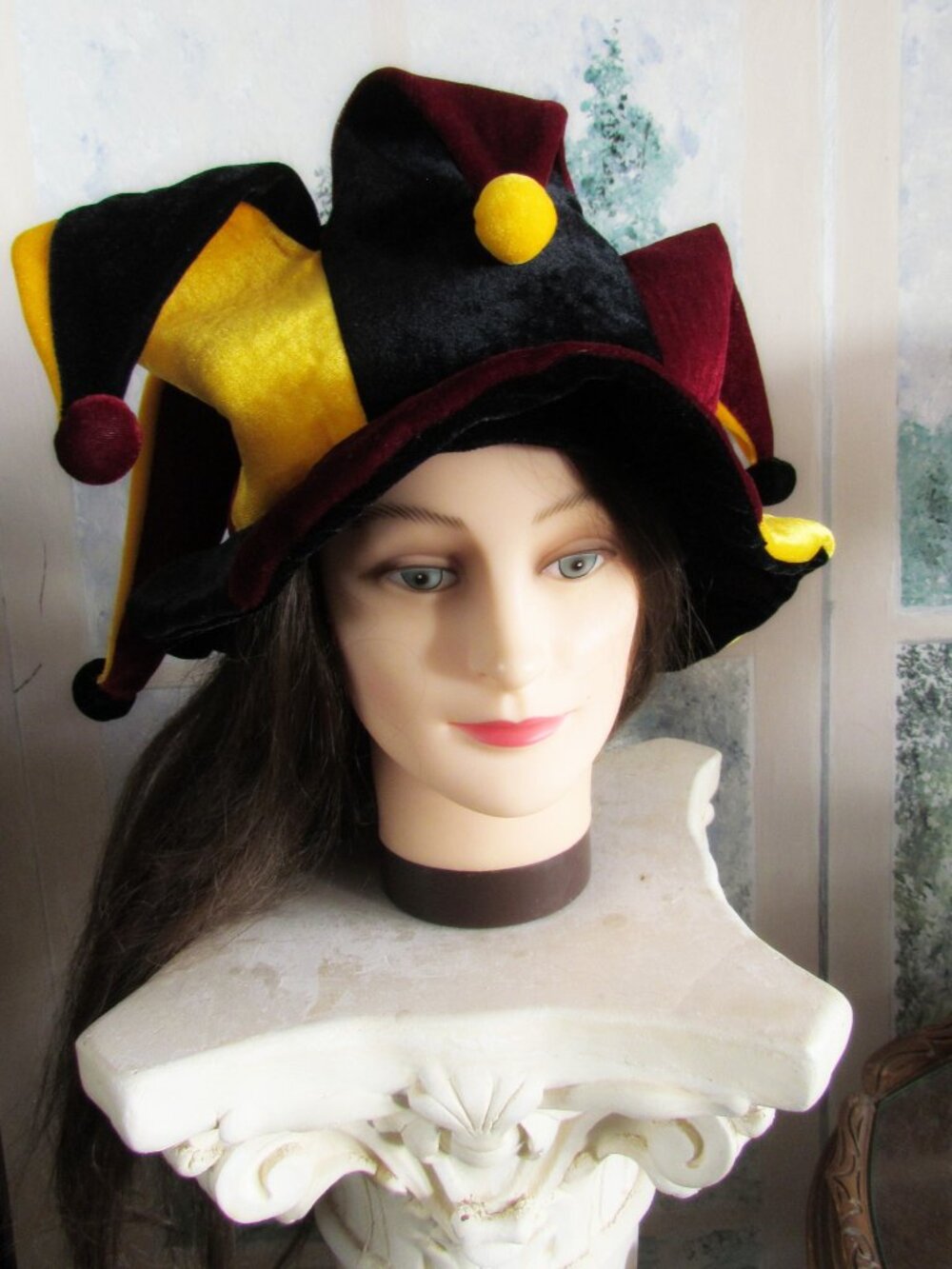 JESTER CAP, COURT FOOL, SHAKESPEARE THEATER COSTUME, OPERA, HALLOWEEN PARTY FUN
